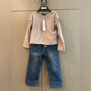 Joe’s Jeans Ruffle Sweater and Blue Jeans 2-piece Set